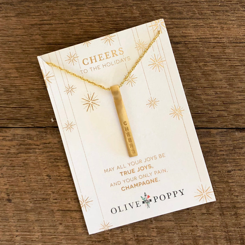 Cheers Necklace - Holidays - Olive and Poppy