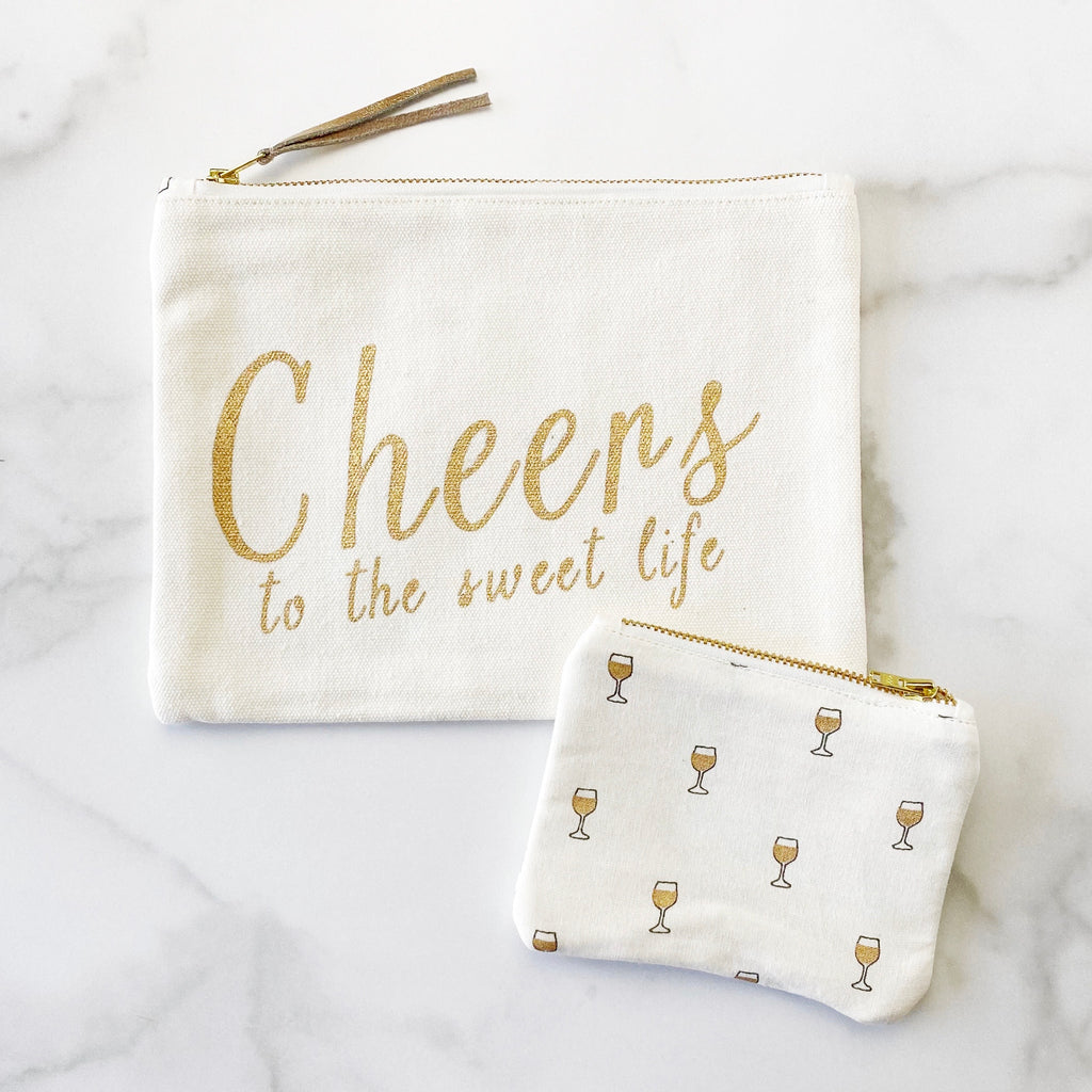 Zipper Pouch - Cheers to The Sweet Life - Olive and Poppy