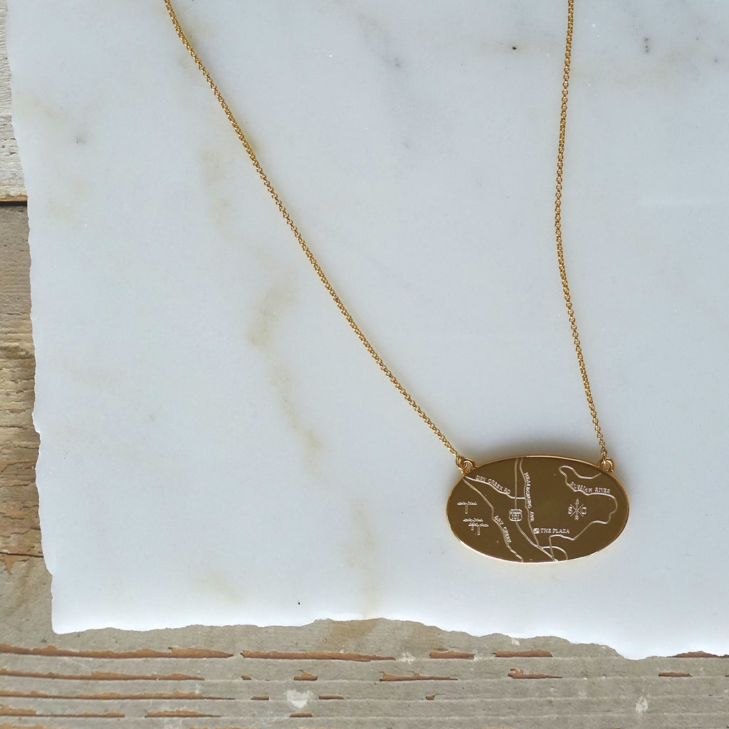 Terroir Map Necklaces - Olive and Poppy