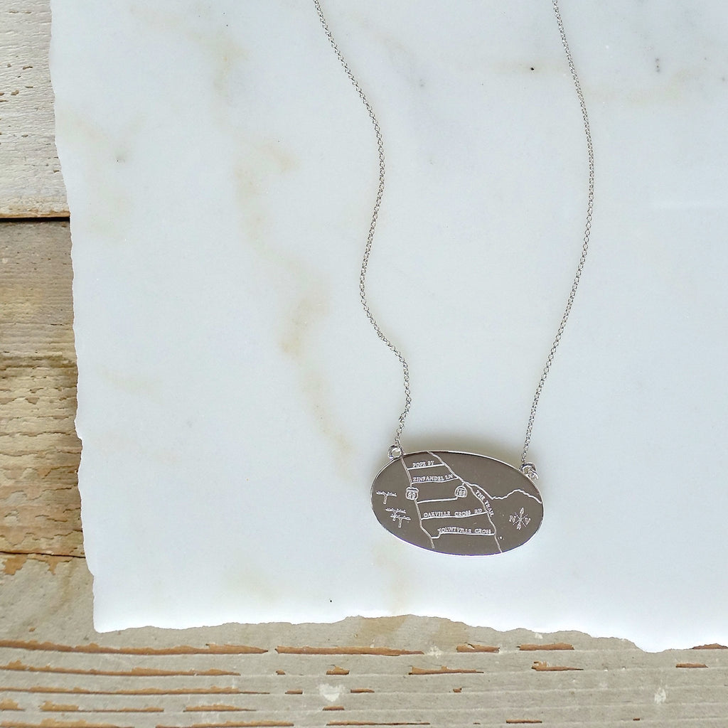 Terroir Map Necklaces - Olive and Poppy