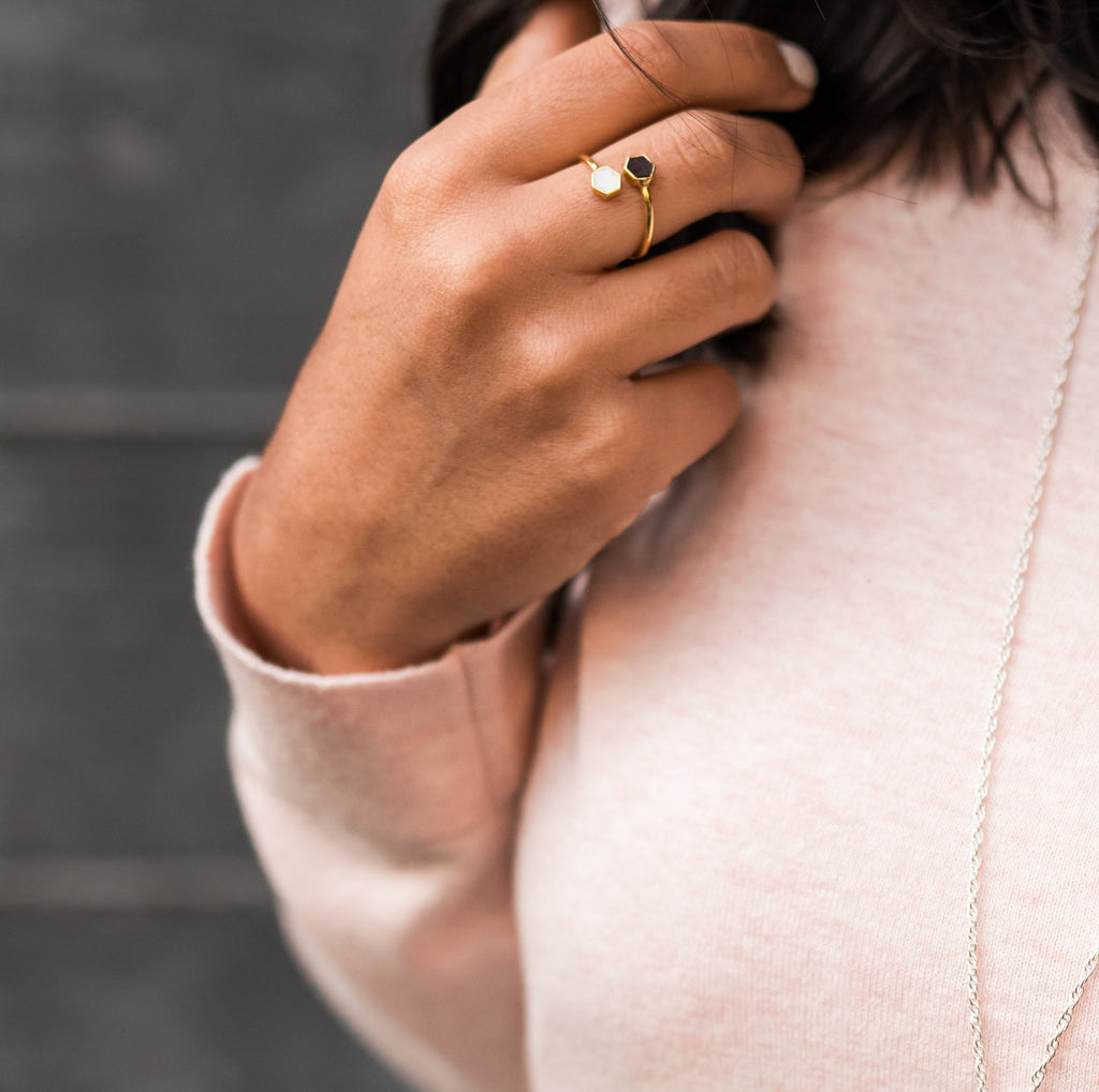 Honeycomb Ring - Gold - Olive and Poppy